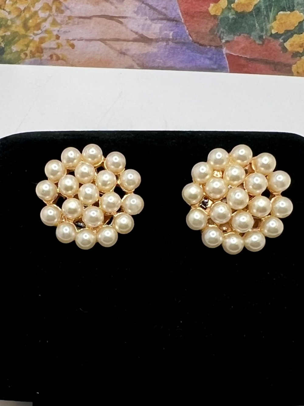 Pearl Cluster CLIP Earrings